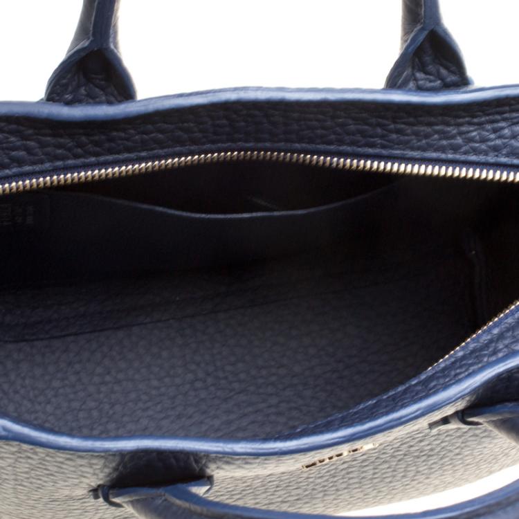 Pre Owned Furla Navy Blue Leather Small Capriccio Tote 
