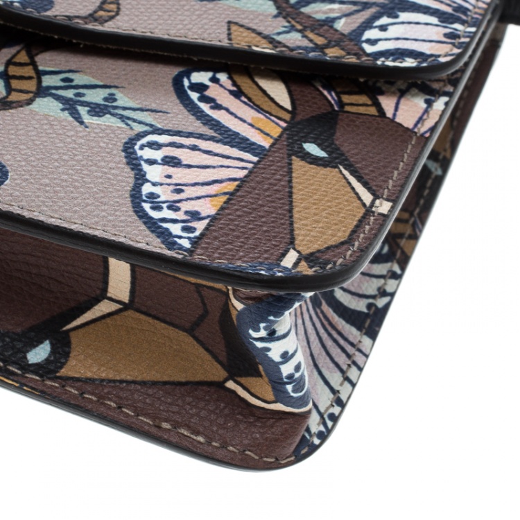 Pre Owned Furla Multicolor Deer Printed Leather Metropolis Crossbody Bag