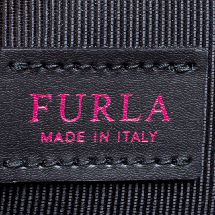 مملوكة مسبقًا Furla Toni Blu Printed Fabric XL Fenice Top Handle Bag