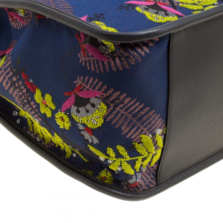 مملوكة مسبقًا Furla Toni Blu Printed Fabric XL Fenice Top Handle Bag