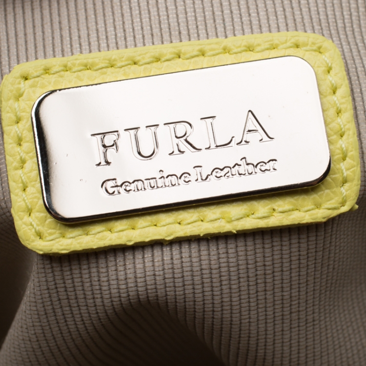 Pre Owned Furla Yellow Leather Top Handle Bag