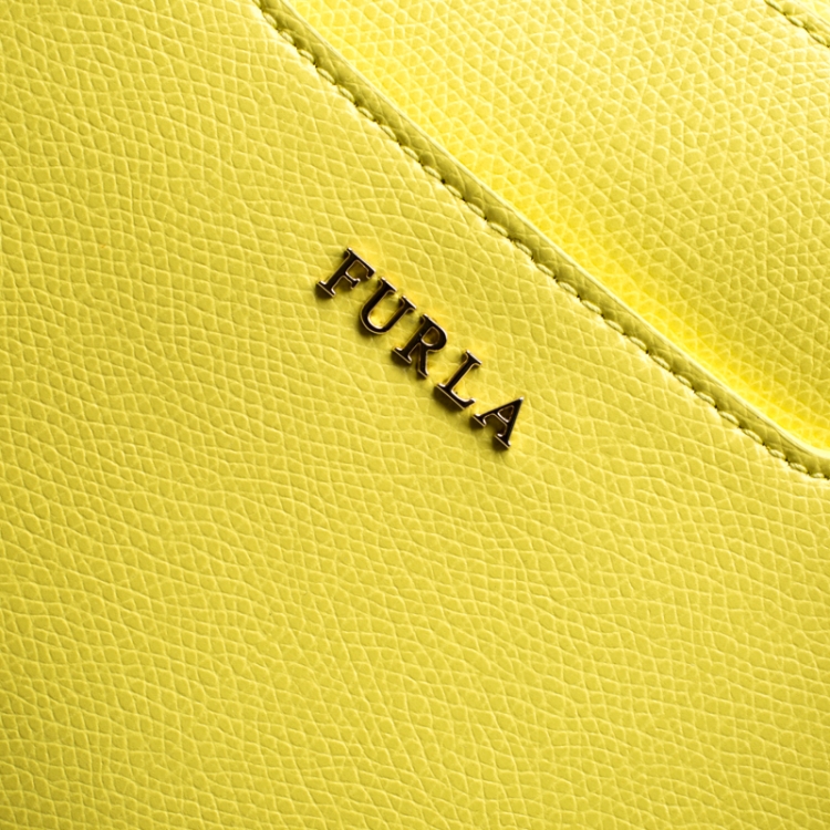 Pre Owned Furla Yellow Leather Top Handle Bag
