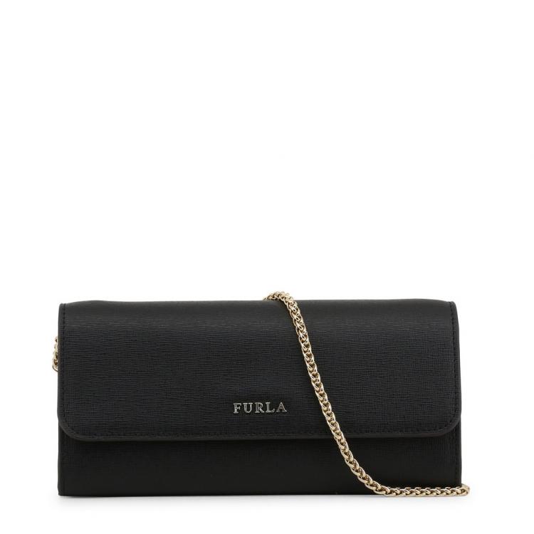 Pre Owned Furla Onyx Leather Babylon WOC Clutch Bag