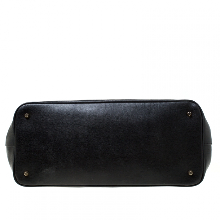 Pre Owned Furla Black Leather Linda Tote