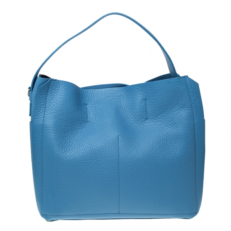 Pre Owned Furla Blue Leather Capriccio Hobo 