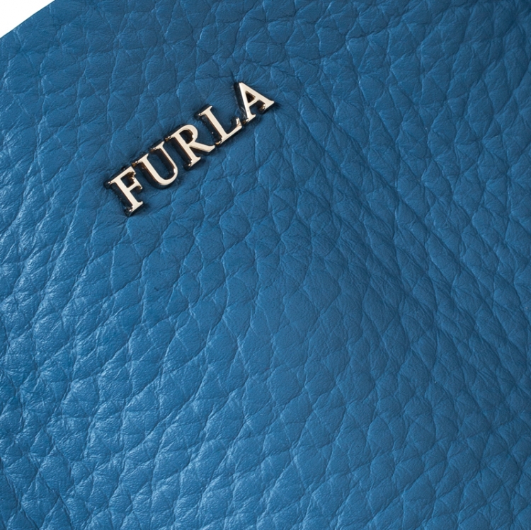 Pre Owned Furla Blue Leather Capriccio Hobo 