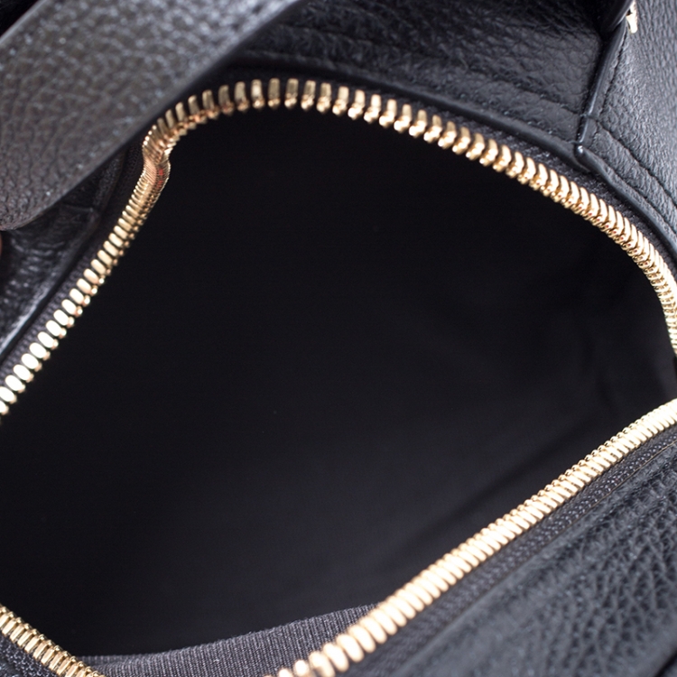 Pre Owned Furla Black Leather Mini Frida Backpack