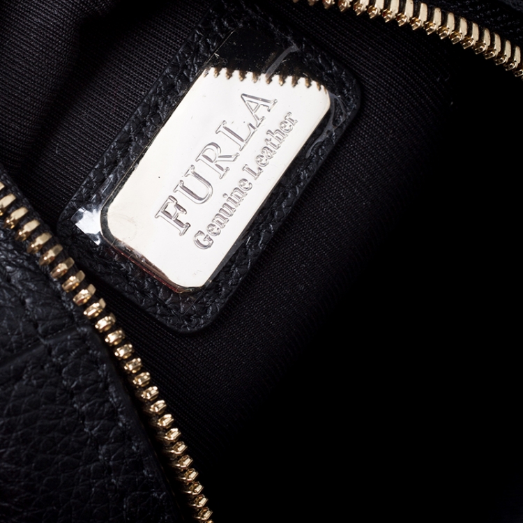 Pre Owned Furla Black Leather Mini Frida Backpack