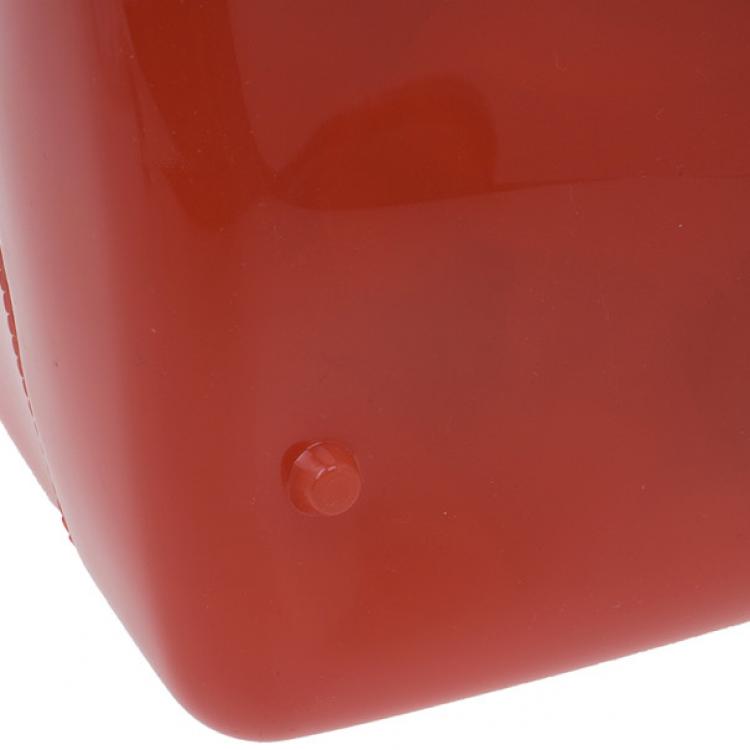 Pre Owned Furla Red Gloss PVC Candy Satchel