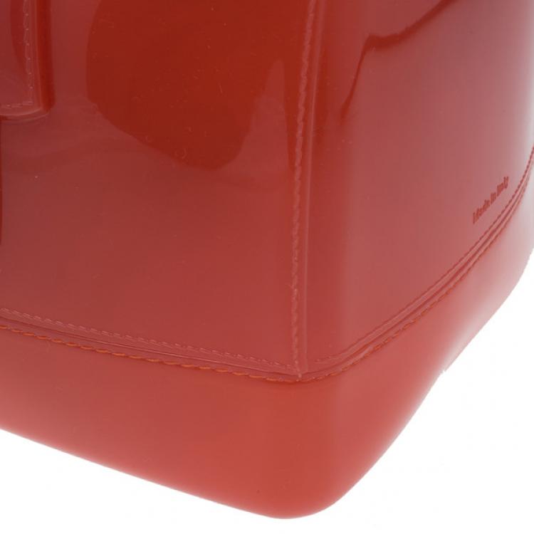 Pre Owned Furla Red Gloss PVC Candy Satchel