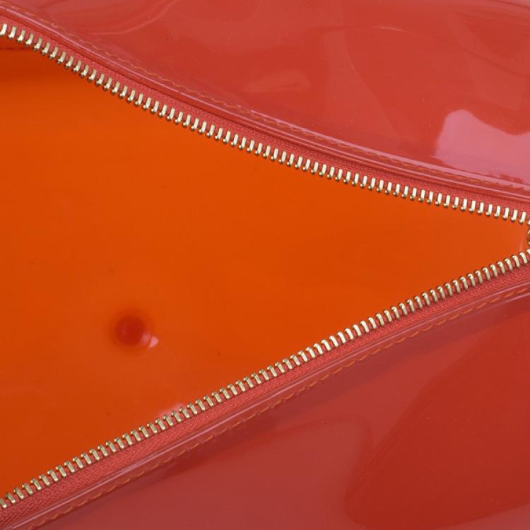 Pre Owned Furla Red Gloss PVC Candy Satchel