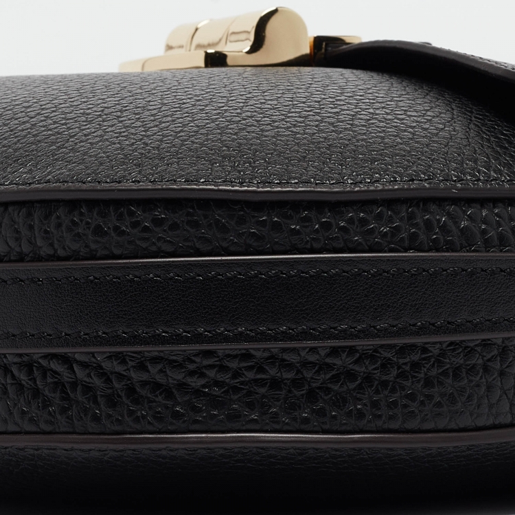 Pre Owned Furla Black Leather Club 2 Crossbody Bag
