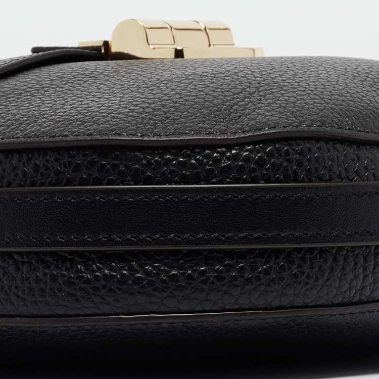 Pre Owned Furla Black Leather Club 2 Crossbody Bag