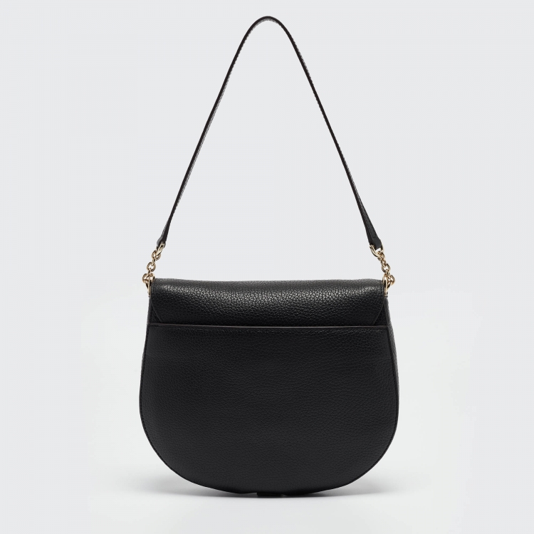 Pre Owned Furla Black Leather Club 2 Crossbody Bag
