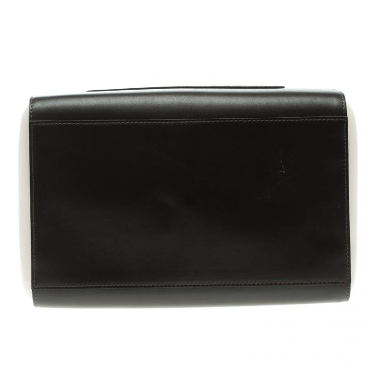 Pre Owned Furla Black/Grey Glossy Rubber and Leather Leopard Detailed Candy Satchel