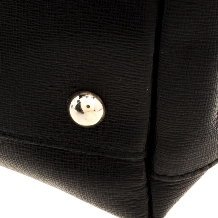 Pre Owned Furla Black Leather Limited Edition Piper Lux Top Handle Bag