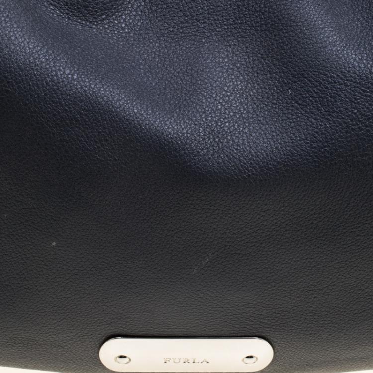 Pre Owned Furla Dark Grey Leather Salome Hobo