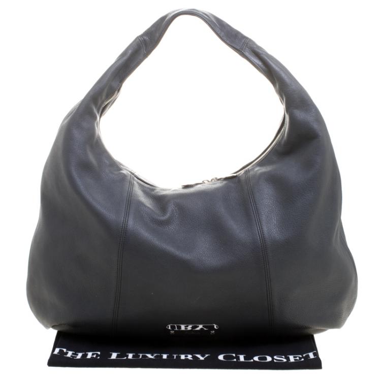 Pre Owned Furla Dark Grey Leather Salome Hobo