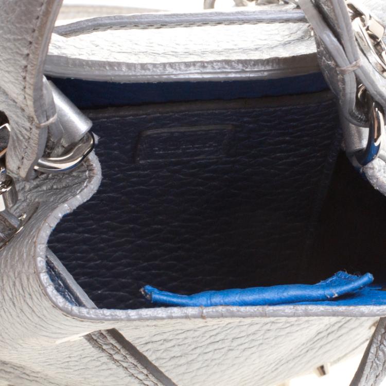 Pre Owned Furla Silver Leather Stacy Drawstring Bucket Bag