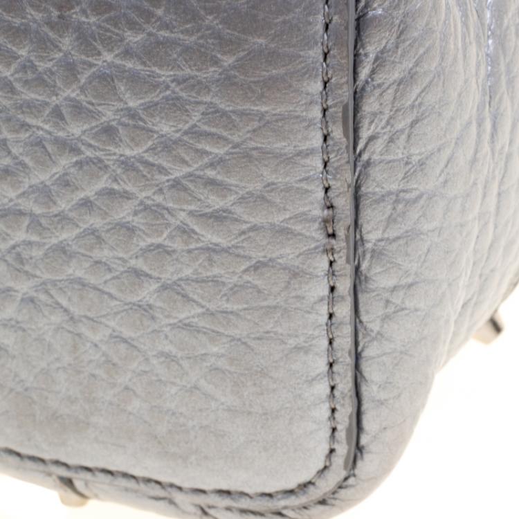 Pre Owned Furla Silver Leather Stacy Drawstring Bucket Bag