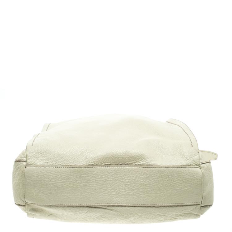 Pre Owned Furla Off White Soft Leather Hobo