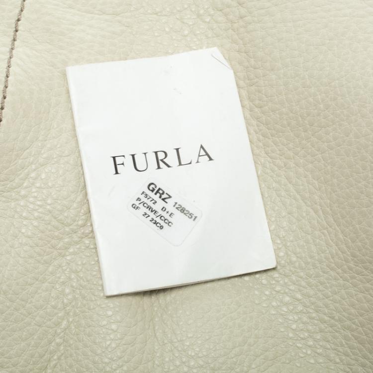 Pre Owned Furla Off White Soft Leather Hobo
