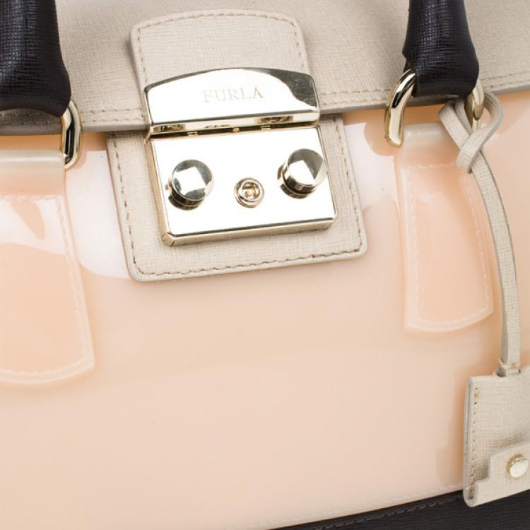 Pre Owned Furla Tri-Color Rubber and Leather Candy Satchel