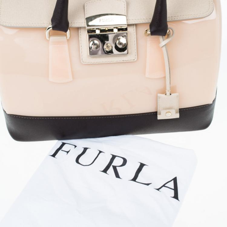 Pre Owned Furla Tri-Color Rubber and Leather Candy Satchel