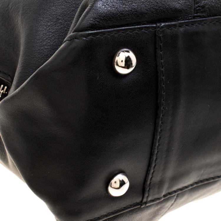 Pre Owned Furla Black Leather Elisabeth Hobo