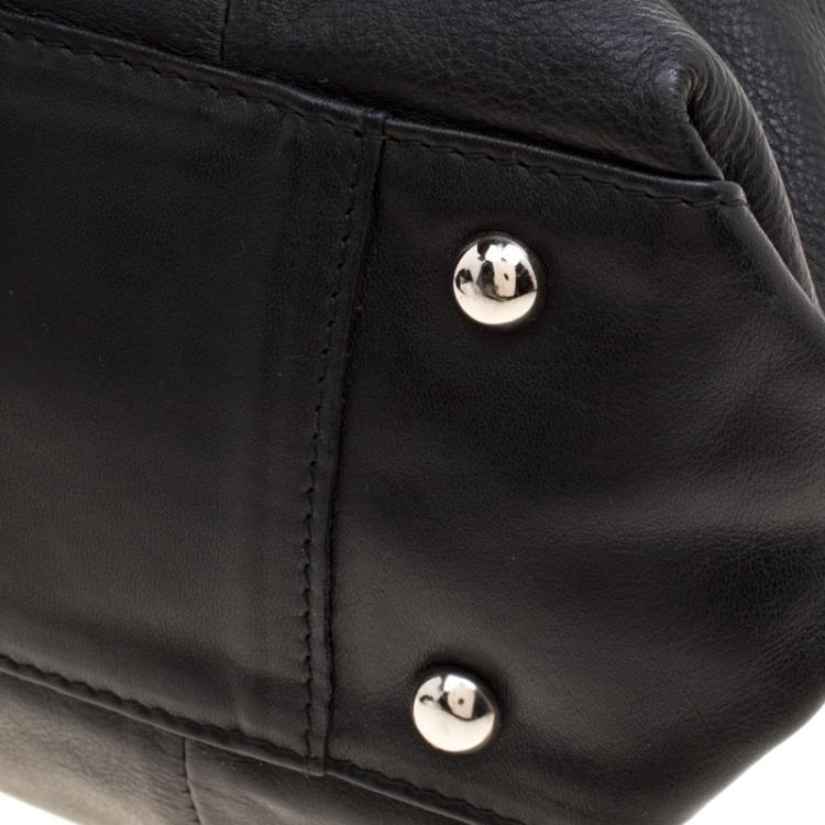 Pre Owned Furla Black Leather Elisabeth Hobo