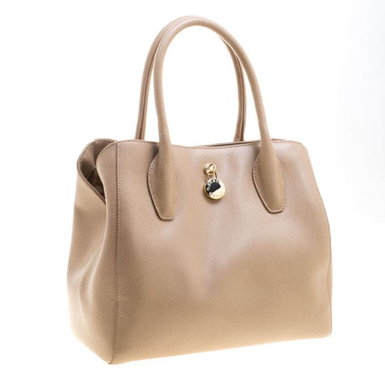 Pre Owned Furla Beige Leather Tote 