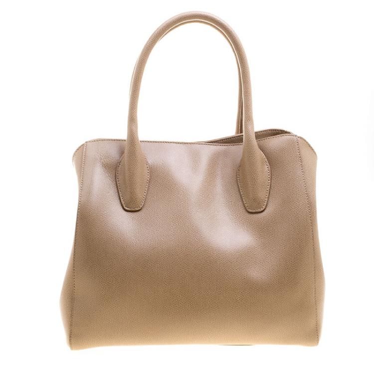 Pre Owned Furla Beige Leather Tote 