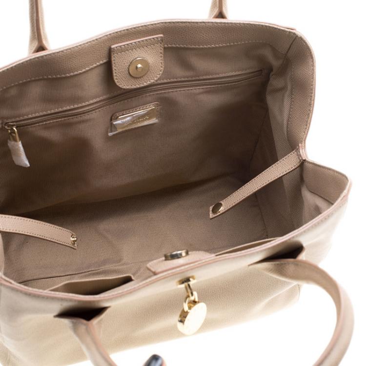 Pre Owned Furla Beige Leather Tote 