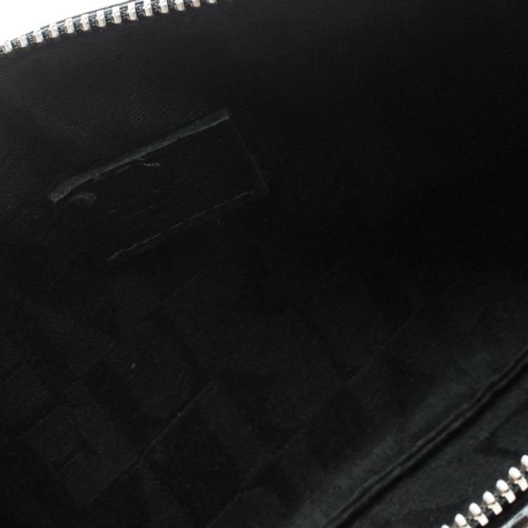Pre Owned Furla Black Leather Chain Clutch
