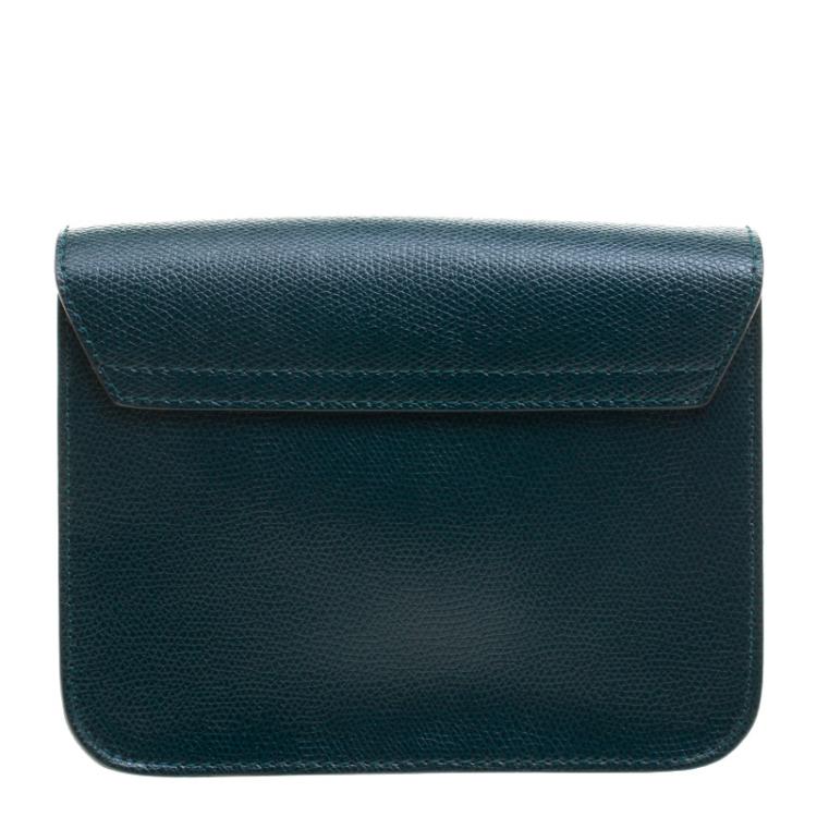 Pre Owned Furla Green Leather Metropolis Crossbody Bag
