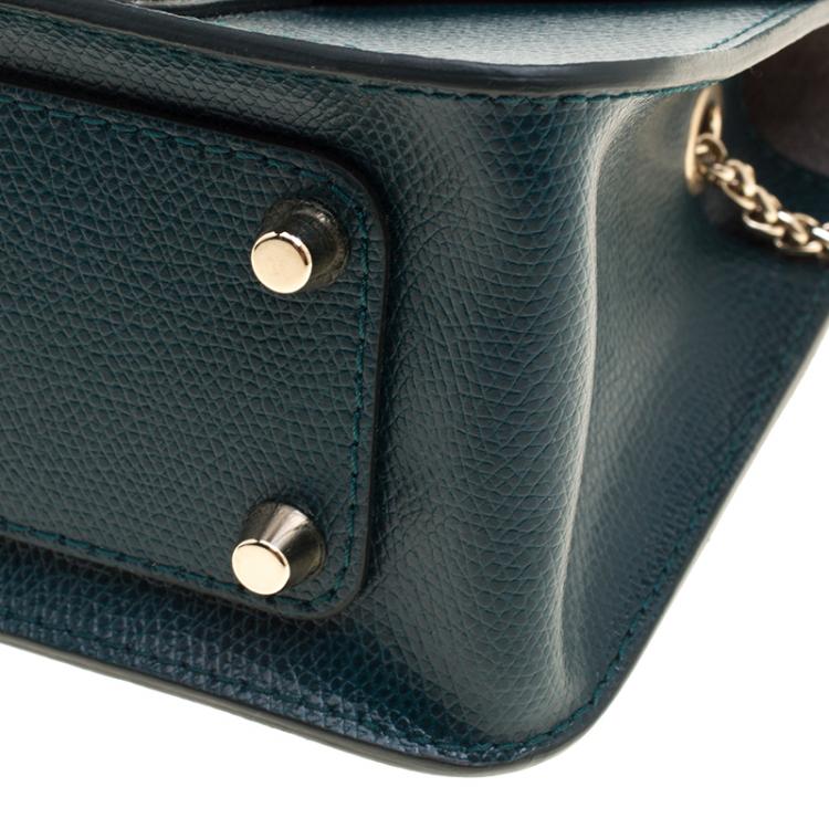 Pre Owned Furla Green Leather Metropolis Crossbody Bag