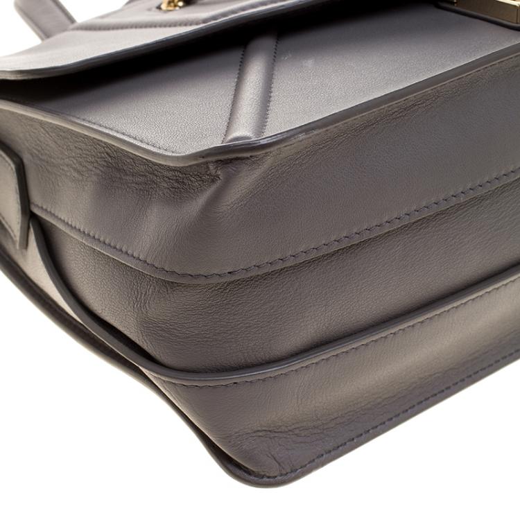 Pre Owned Furla Grey Leather Alice Top Handle Bag
