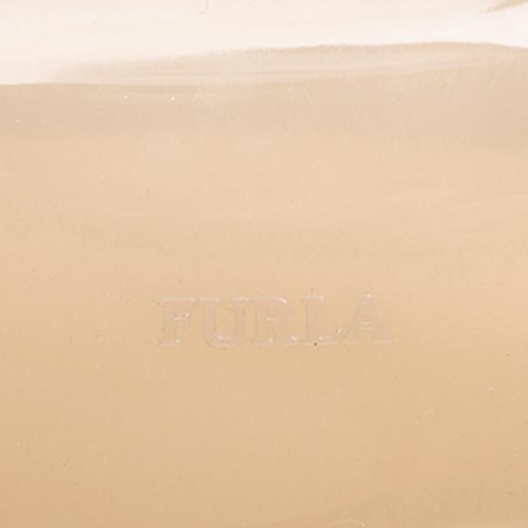 Pre Owned Furla Grey Glossy Rubber Candy Satchel