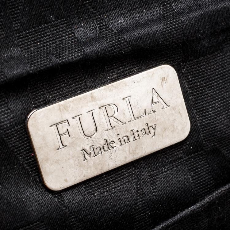 Pre Owned Furla Black Fabric Bow Clutch