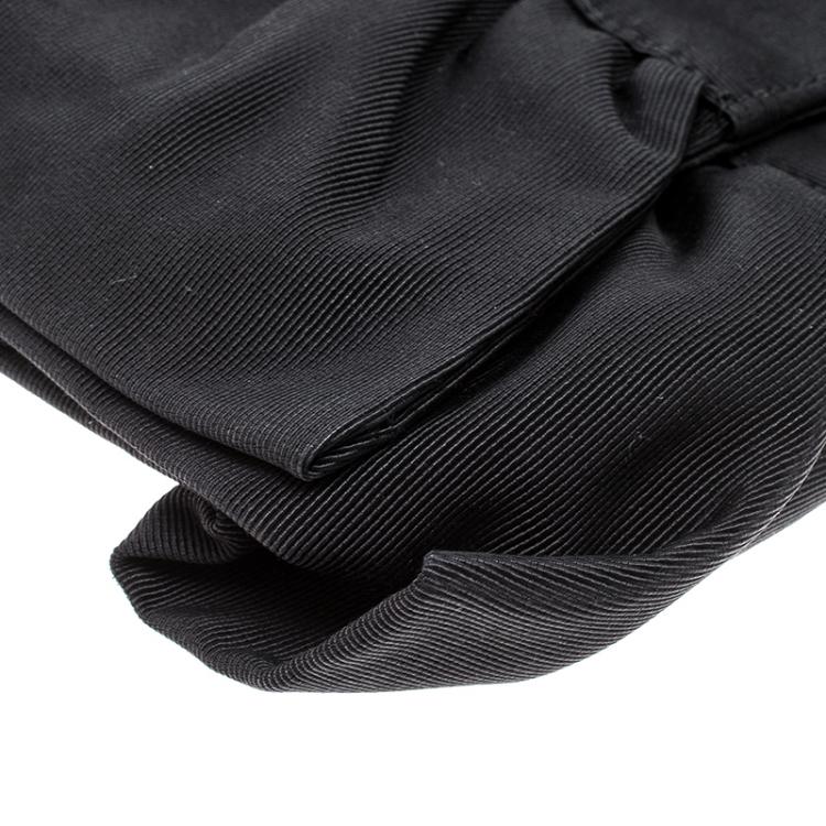 Pre Owned Furla Black Fabric Bow Clutch