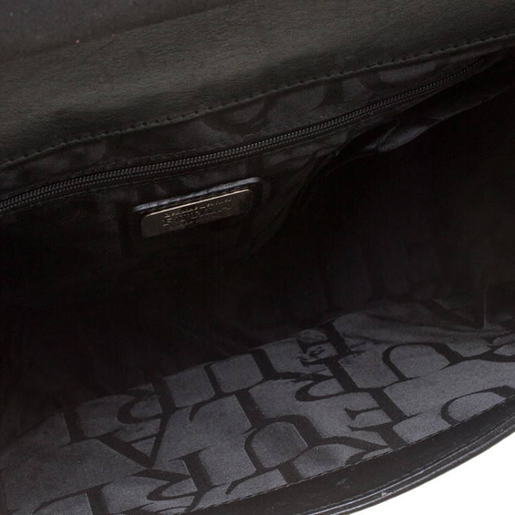 Pre Owned Furla Black/Blue Leather Cortina Top Handle Bag