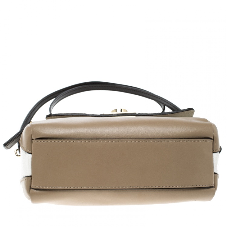 Pre Owned Furla Multicolor Leather and Embossed Python Satchel