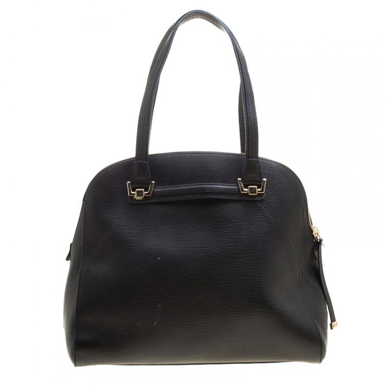 مملوكة مسبقًا Furla Black Leather Dome Satchel