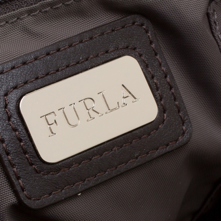 Pre Owned Furla Purple Nylon Elizabeth Hobo