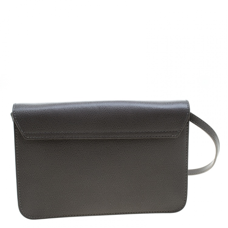 Pre Owned Furla Grey Leather Metropolis Crossbody Bag