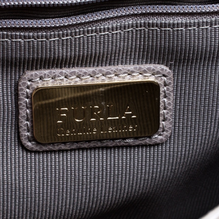 Pre Owned Furla Grey Leather Metropolis Crossbody Bag