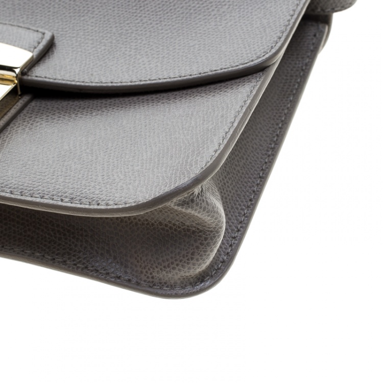 Pre Owned Furla Grey Leather Metropolis Crossbody Bag