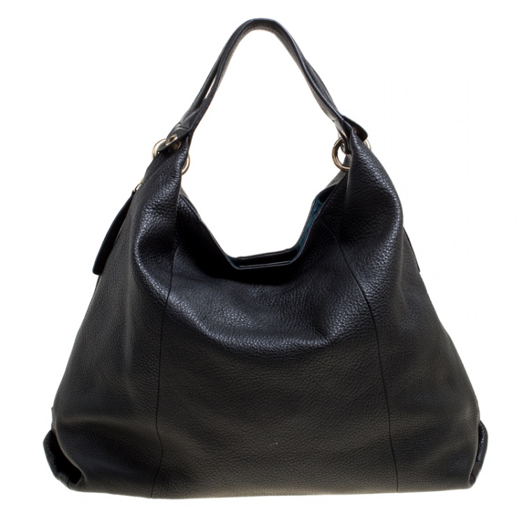 Pre Owned Furla Black Leather Elisabeth Hobo