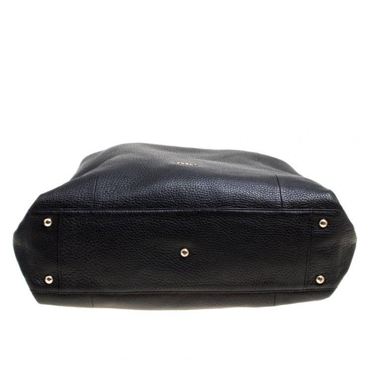 Pre Owned Furla Black Leather Elisabeth Hobo