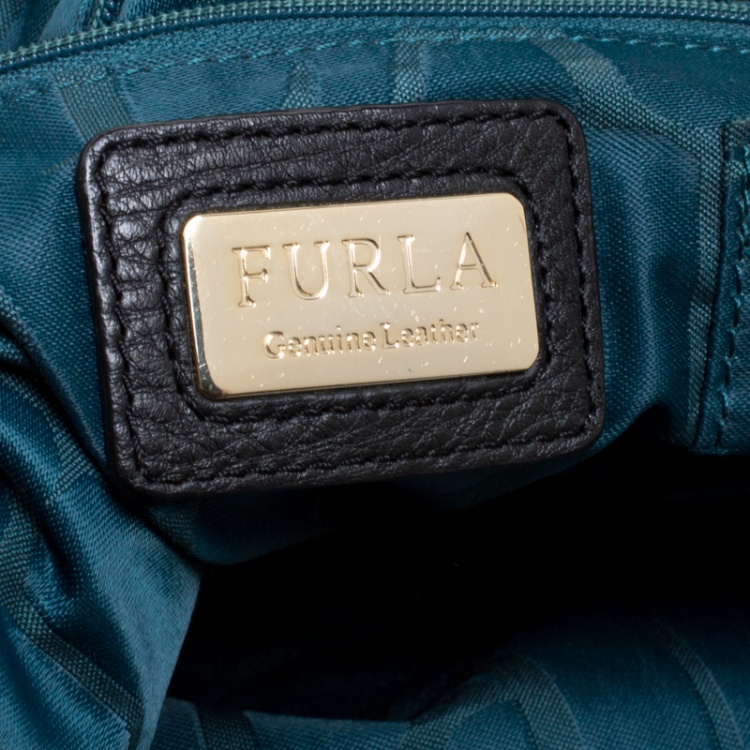 Pre Owned Furla Black Leather Elisabeth Hobo